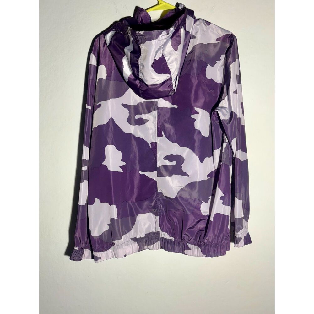Wild Fable Women’s Camo Windbreaker Jacket Purple Medium Half Zip Hooded